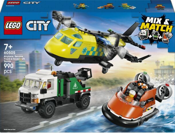 LEGO 60505 - City Airplane, Service Truck & Hovercraft Remix - 401958060505 - crystallotus.eu