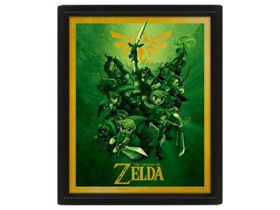 Legend of Zelda Framed 3D Effect Poster Pack Link 26 x 20 cm