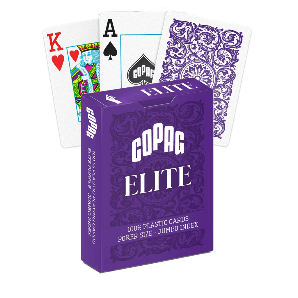 Copag - Elite 100% Plastic Poker Jumbo Index Playing Cards (Purple Color) - X002XTTUKD - Crystal Lotus