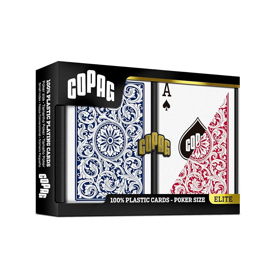 Copag - Elite Poker double plastic Playing Cards deck Regular Index (Red & Blue Color) - 831705006024 - Crystal Lotus