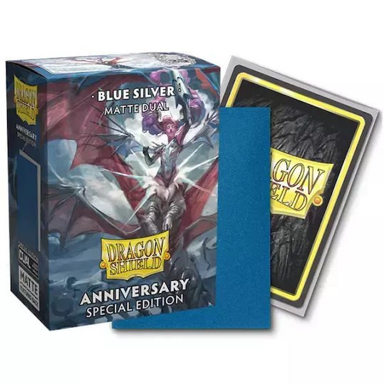 Dragon Shield Standard Matte Dual Sleeves Special Edition - Blue Silver (100 Sleeves) - 5706569150648 - Crystal Lotus