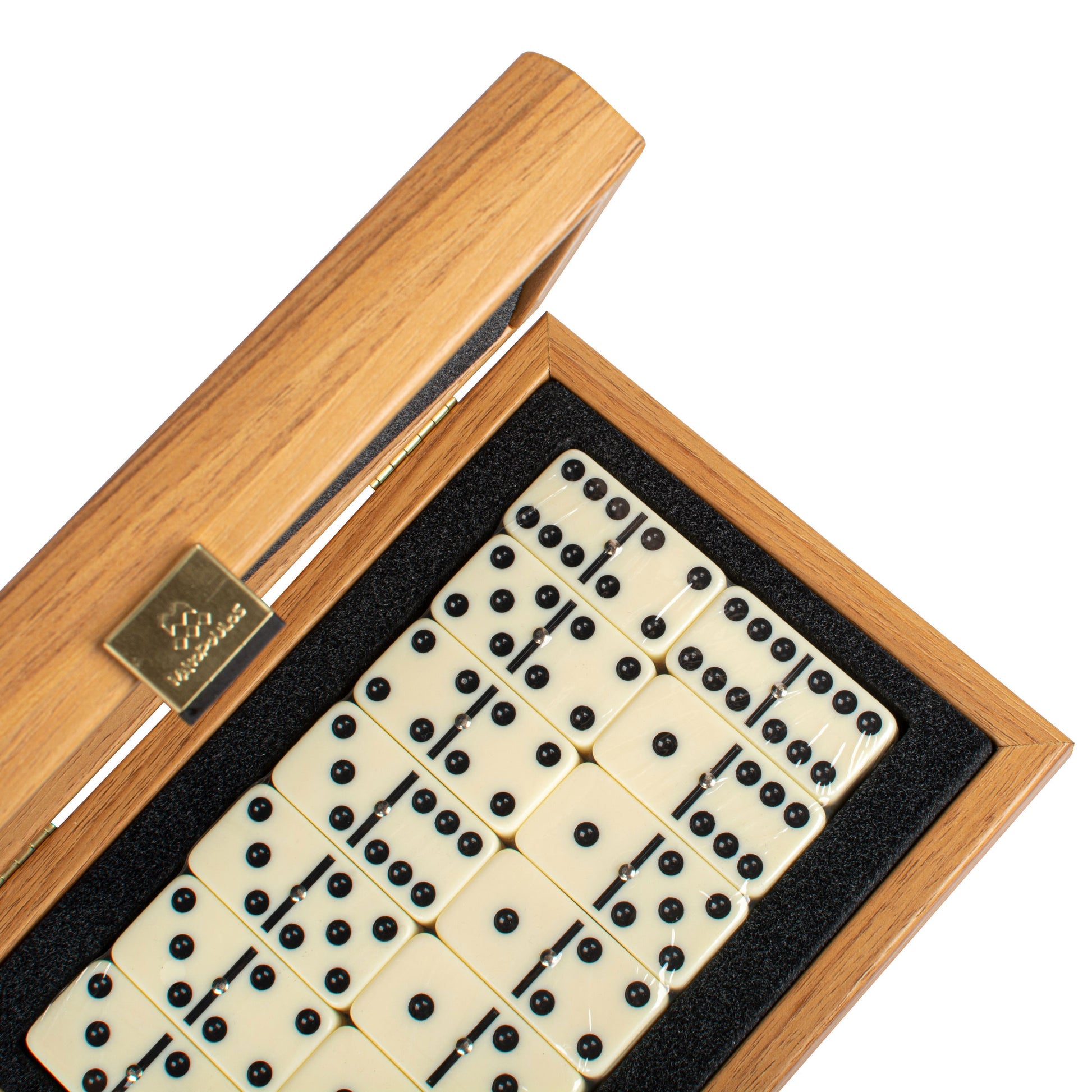 Handcrafted Luxury Domino Set in Walnut Replica Wooden Case (by Manopoulos) (DXL30)