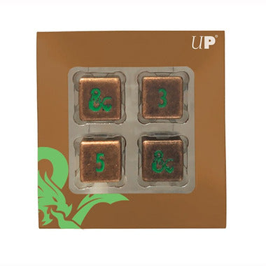 Ultra Pro - Heavy Metal Fall 21 Copper and Green D6 Dice Set for Dungeons & Dragons