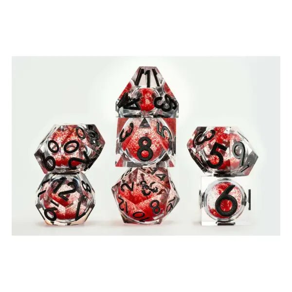 FanRoll Premium Dungeons & Dragons 7 - Dice Set - Liquid Core - 687700234876 - Crystal Lotus