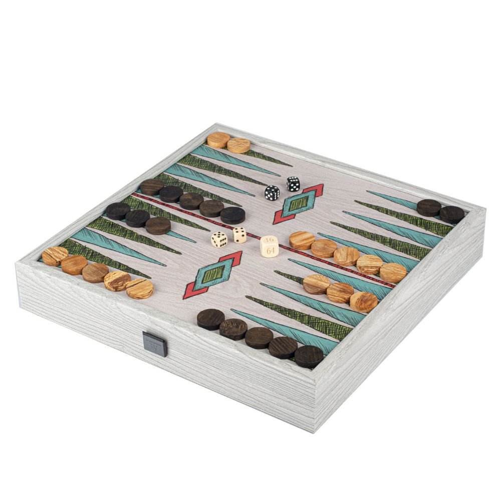 Handcrafted 5 - in - 1 Combo Game Collection - Chess, Backgammon, Ludo, Snakes & Checkers - Hand Drawn (by Manopoulos) - 5200430700746 - Crystal Lotus