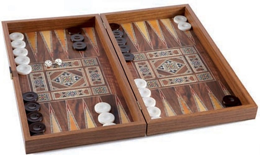 Handcrafted Backgammon Set Syrian Mural Print Small 24x24cm (by Manopoulos) - 5250000000010 - Crystal Lotus