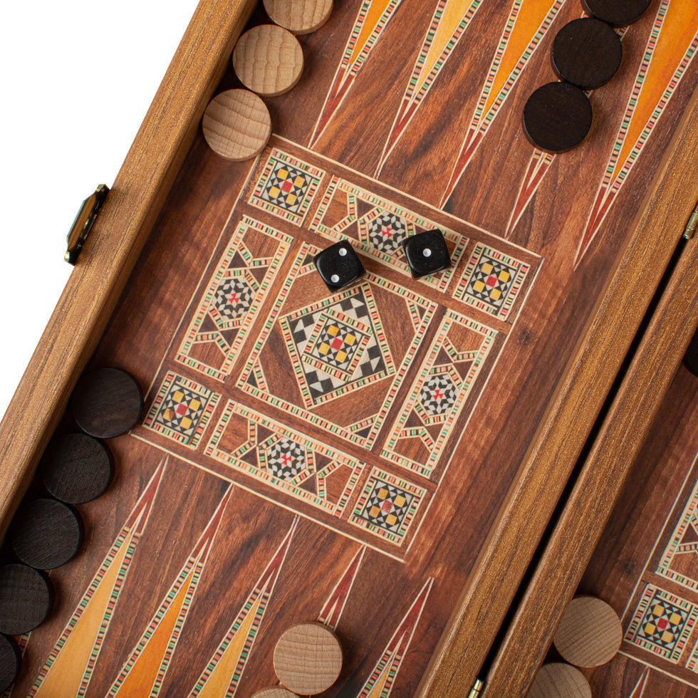 Handcrafted Backgammon Set Syrian Mural Print Small 24x24cm (by Manopoulos) (TSX4SY) - 5200430704256 - Crystal Lotus