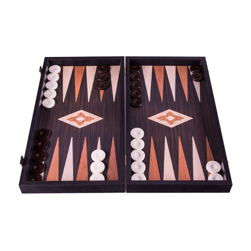 Handcrafted Backgammon Set Wenge Replica Wood Small 30x32cm (by Manopoulos) - 5250000000016 - Crystal Lotus