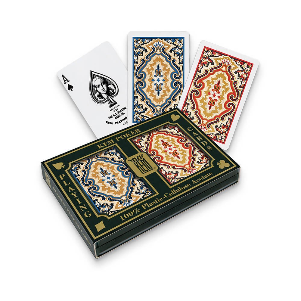 Kem 100% Plastic Paisley 4 Pips Index (Red & Blue) - 073854400067 - CrystalLotus.eu