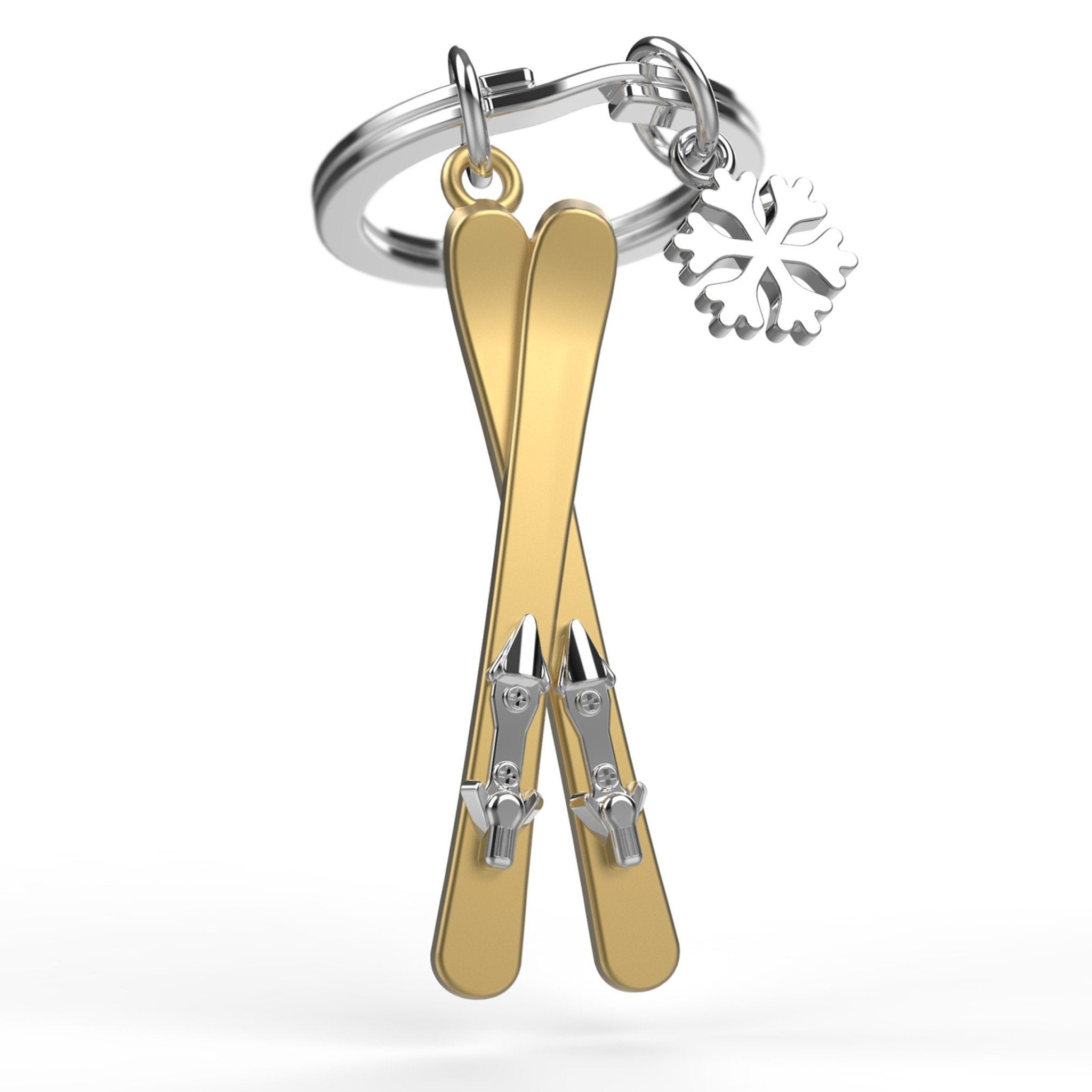 Metalmorphose Keychain - MTM151 - 01 - Ski with Snowflake Charm Key Ring - 5404006052165 - Crystal Lotus