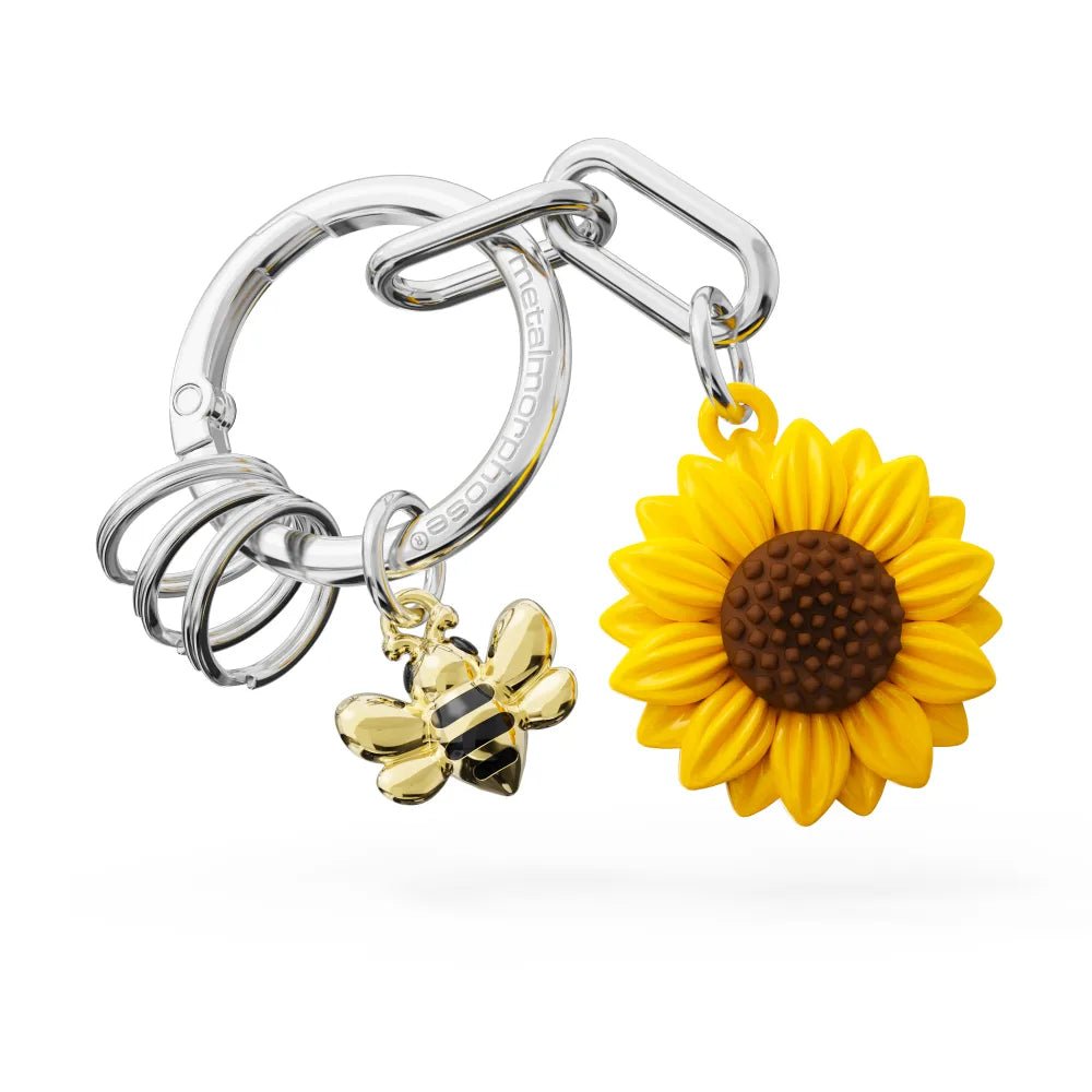 Metalmorphose Keychain - MTM388 - 01 - Nature Collection Sunflower With Bee - 5404006068302 - Crystal Lotus