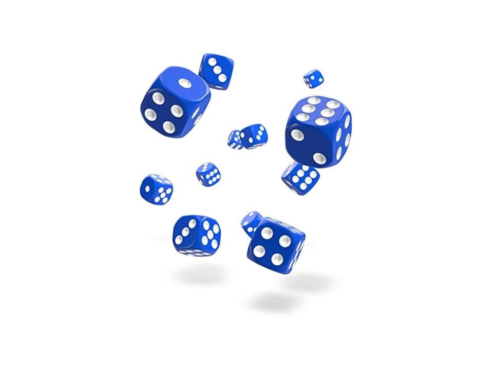 Oakie Doakie Dice D6 Dice 16 mm Solid - Blue (12) - 4056133700719 - CrystalLotus.eu