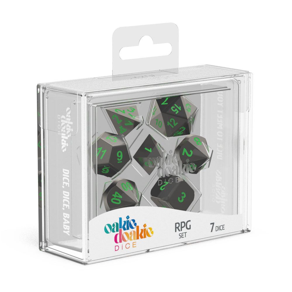 Oakie Doakie Dice RPG Set Metal Dice - Matrix - 4056133701556 - CrystalLotus.eu