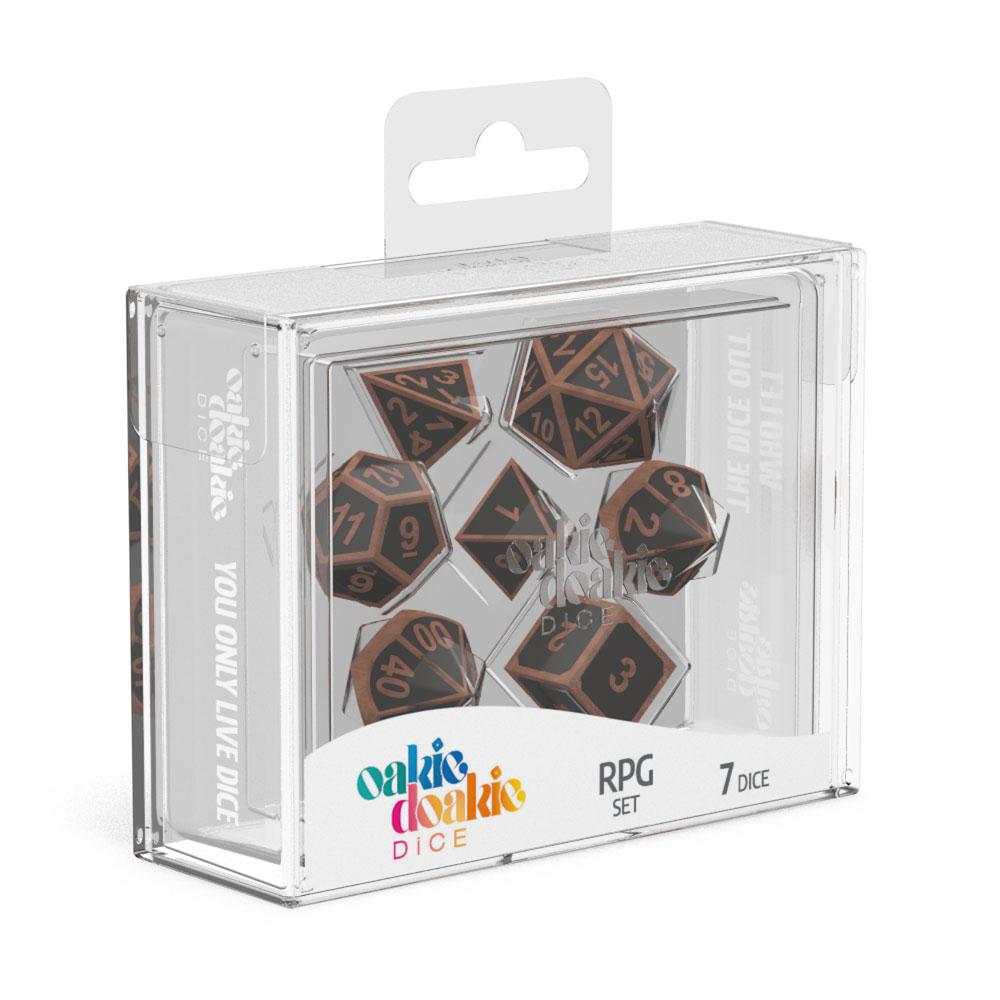 Oakie Doakie Dice RPG Set Metal Dice - Steampunk - 4056133701501 - CrystalLotus.eu