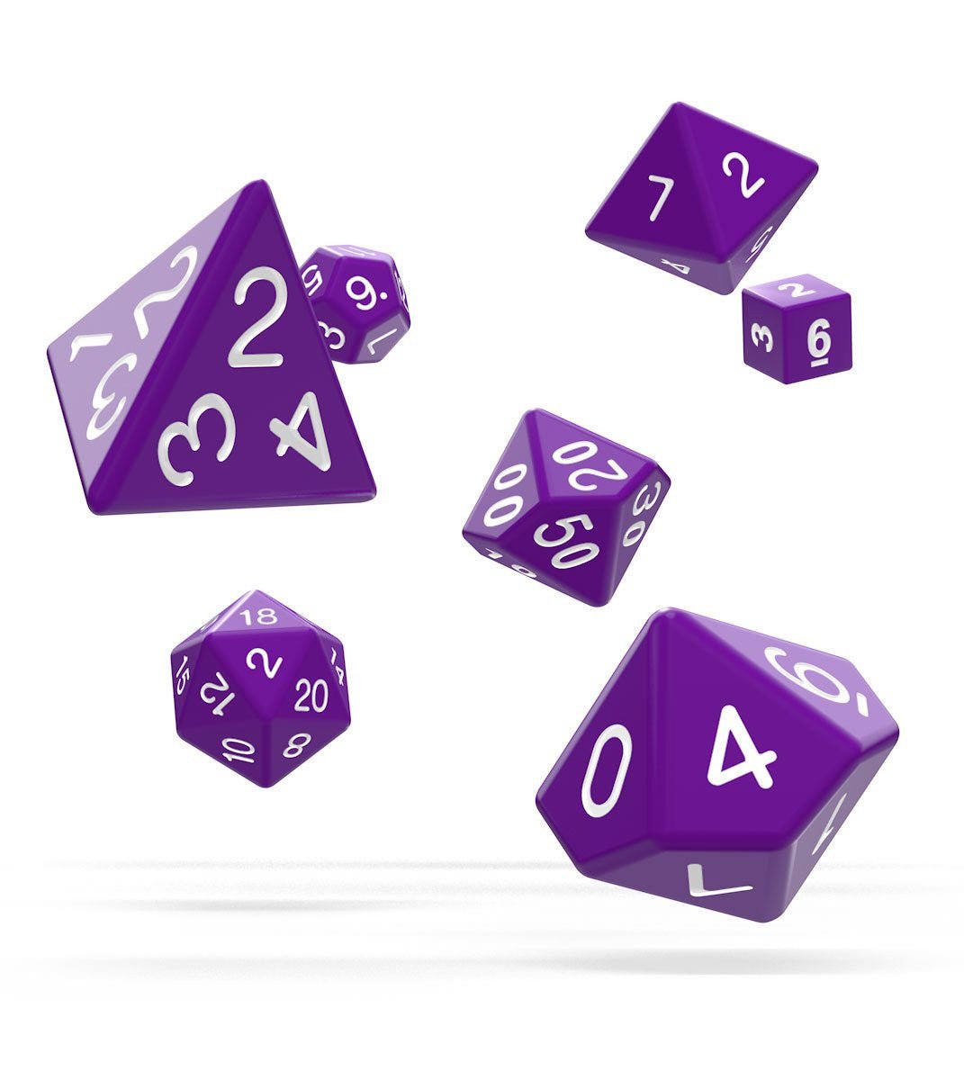 Oakie Doakie Dice RPG Set Solid - Purple (7) - 4056133701266 - CrystalLotus.eu