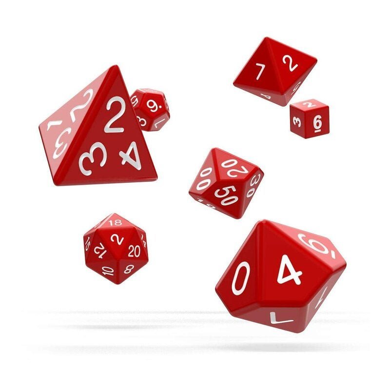 Oakie Doakie Dice RPG Set Solid - Red (7) - 4056133701204 - CrystalLotus.eu