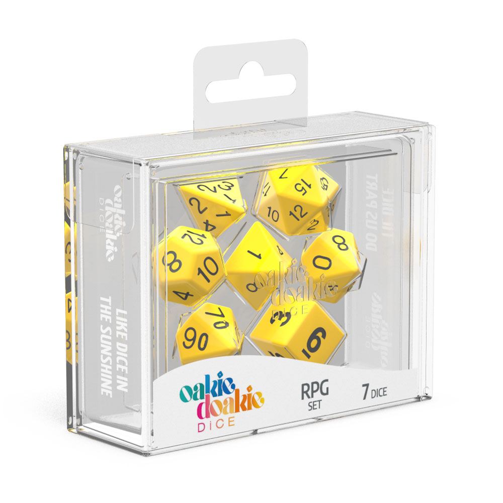 Oakie Doakie Dice RPG Set Solid - Yellow (7) - 4056133701259 - CrystalLotus.eu