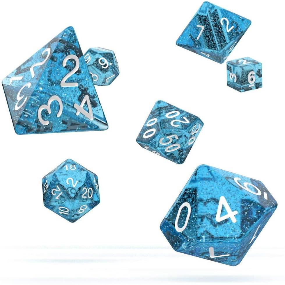 Oakie Doakie Dice RPG Set Speckled - Light Blue (7) - 4056133701181 - CrystalLotus.eu