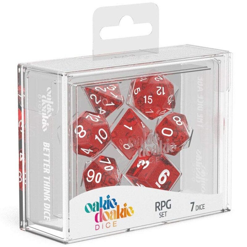 Oakie Doakie Dice RPG Set Speckled - Red (7) - 4056133701136 - CrystalLotus.eu