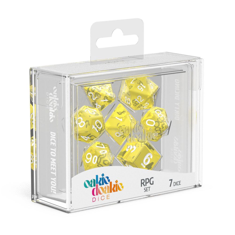 Oakie Doakie Dice RPG Set Translucent - Yellow (7) - 4056133701082 - CrystalLotus.eu