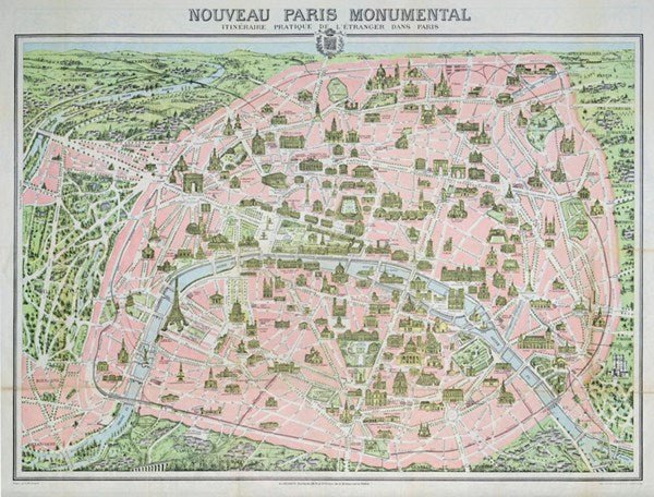 Piatnik (542848) - "Paris Map, 1910" - 1000 pieces puzzle - 9001890542848 - CrystalLotus.eu