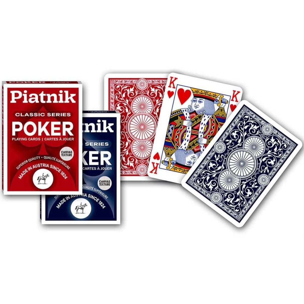 Piatnik - Classic Series Poker Size Playing Cards (Red Color) - 9001890139314 - Crystal Lotus