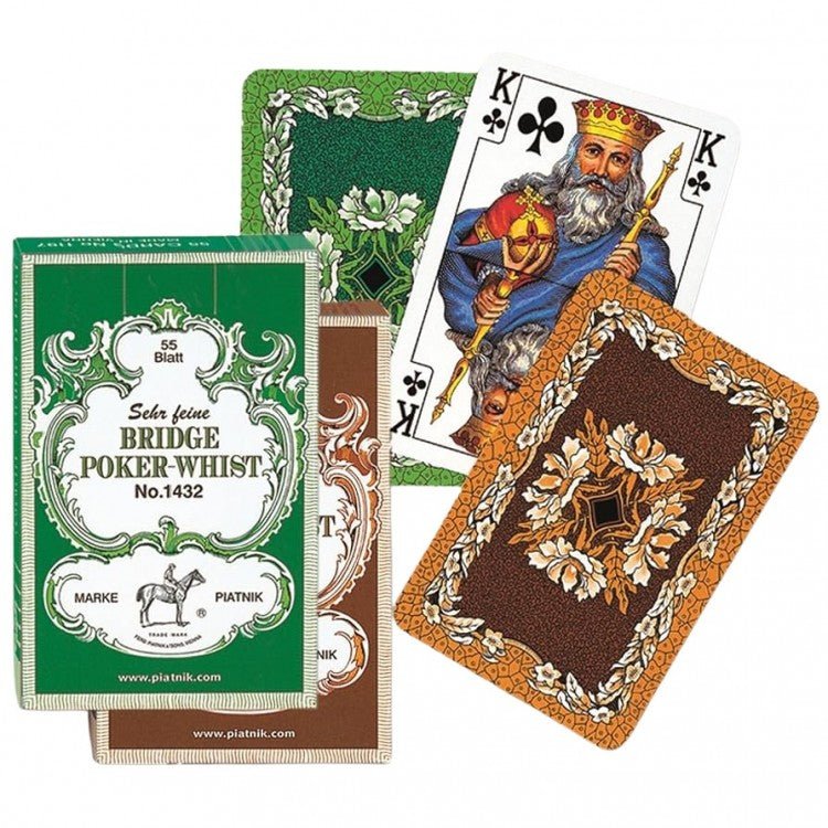 Piatnik - Oak Leaf Bridge - Poker - Whist Playing Cards (Green Color) - 9001890143212 - Crystal Lotus
