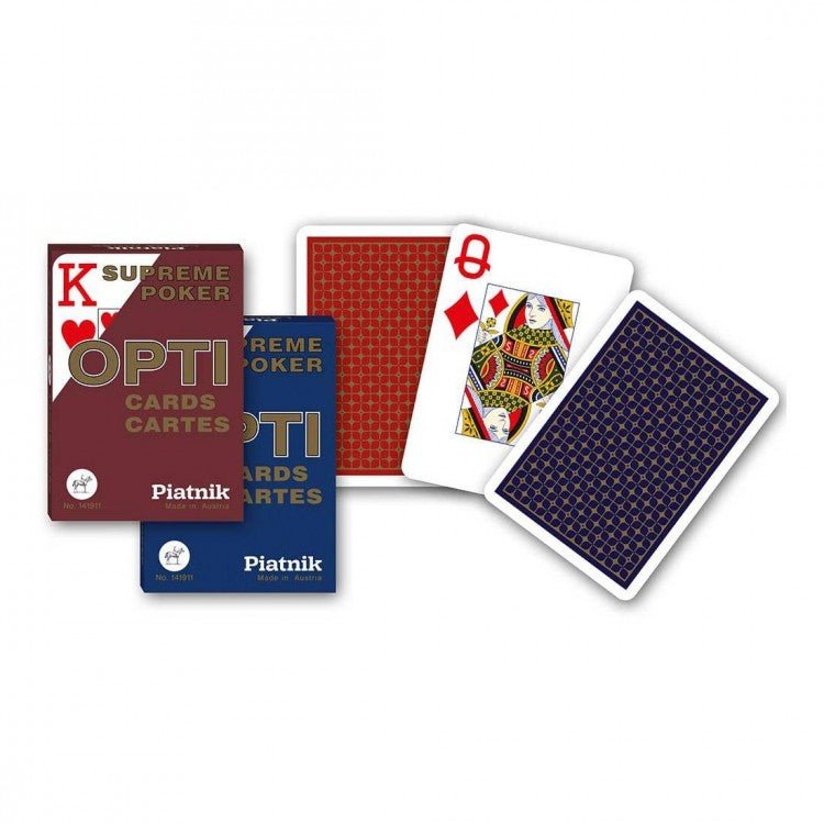 Piatnik - Supreme Opti Poker Size Jumbo Index Playing Cards (Red Color) - 9001890141911 - Crystal Lotus