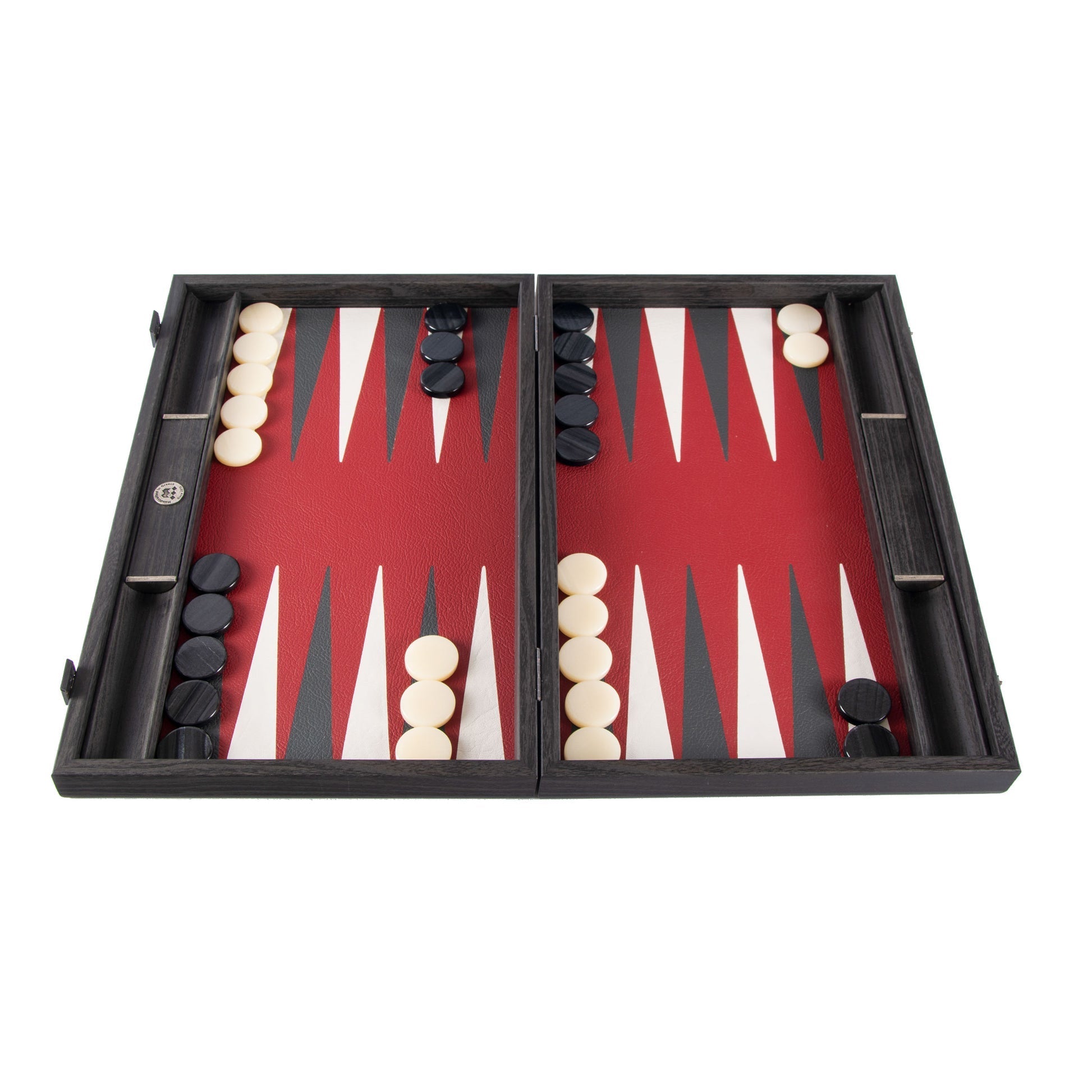 Premium Handcrafted Leatherette Burgundy Red Backgammon Set 48x60cm (by Manopoulos) - 5200430706175 - Crystal Lotus
