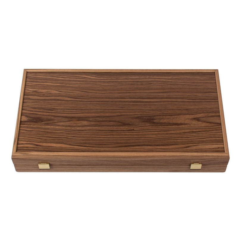 Premium Handcrafted Oak/Red & American Walnut Backgammon Set - Elegant Marquetry Design 48x52cm (by Manopoulos) - 5200430714545 - Crystal Lotus