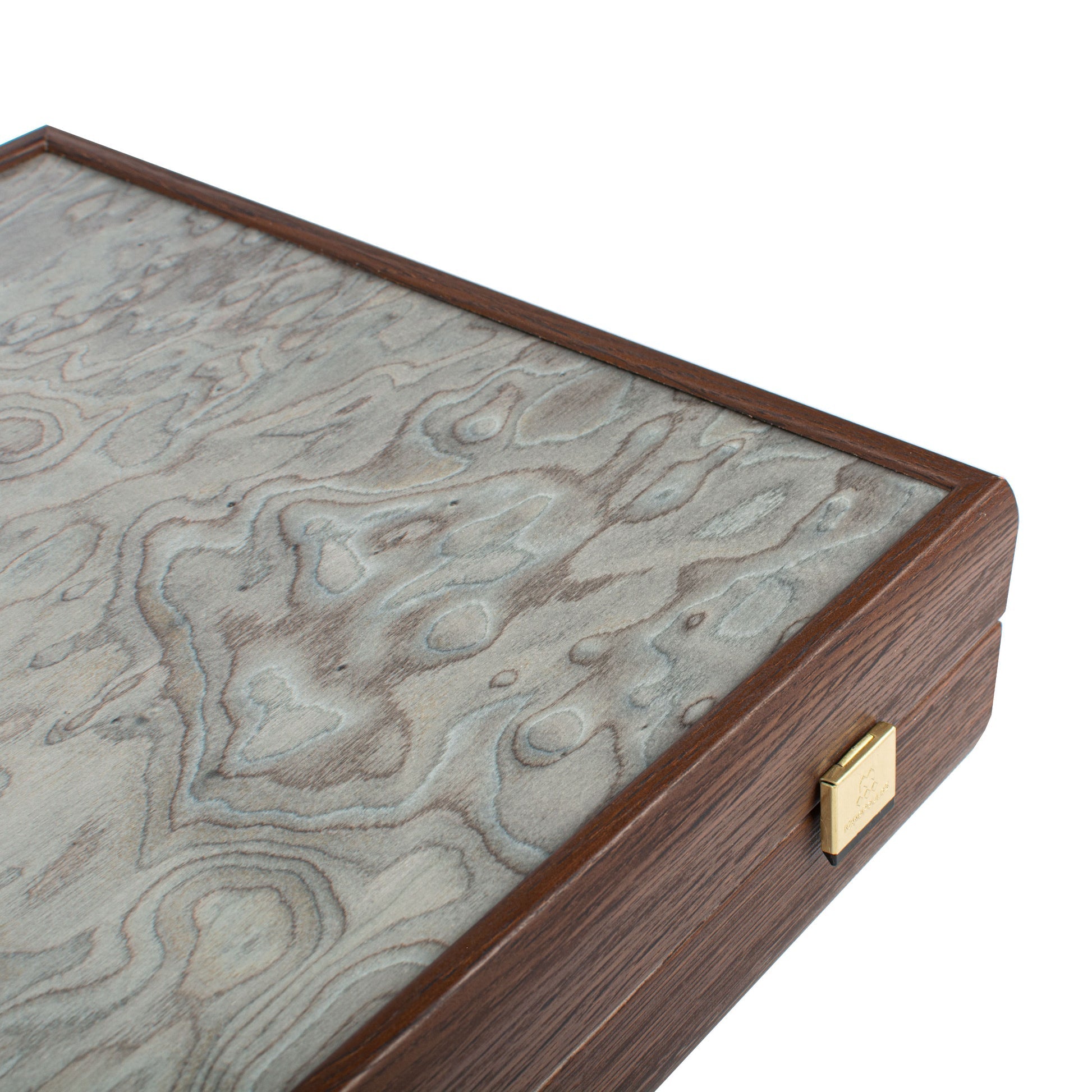 Premium Handcrafted Pearly Grey Vavona Backgammon Set - Luxury Board Game with Oak & Wenge Accents 48x60cm (by Manopoulos) (BSS1) - 5200430716686 - Crystal Lotus