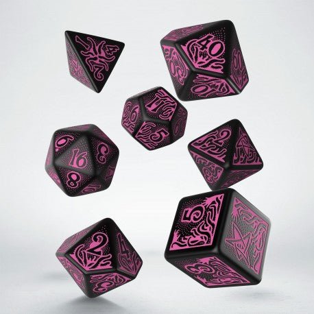 Q Workshop Call of Cthulhu Black & Magenta Dice Set - 5907699495986 - Crystal Lotus