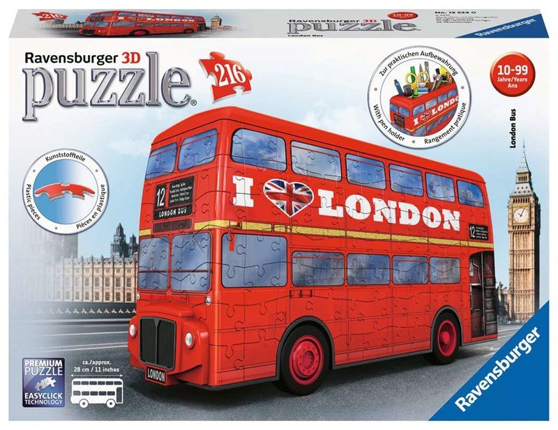Ravensburger (12534) "London Bus" - 216 pieces puzzle - 4005556125340 - CrystalLotus.eu
