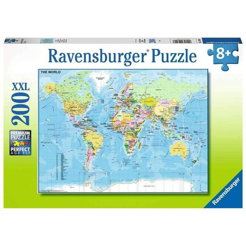 Ravensburger (12890) "Map of the World" - 200 pieces puzzle - 4005556128907 - CrystalLotus.eu