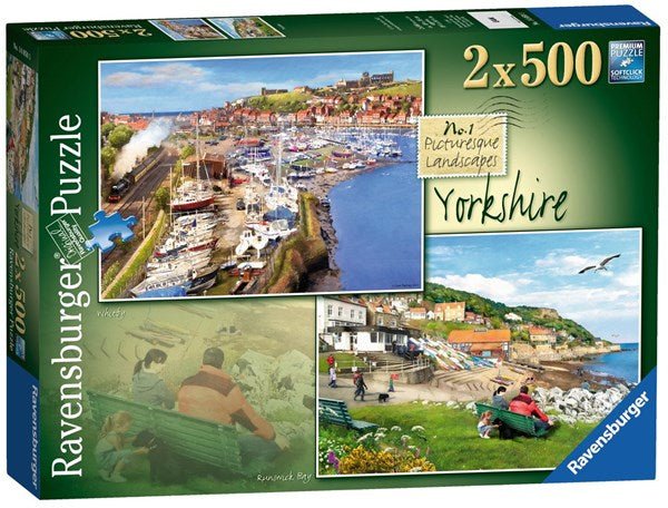 Ravensburger (14050) Picturesque Landscapes No.1 Yorkshire - Whitby & Runswick Bay, 2x 500 piece Jigsaw Puzzle - 4005556140503 - CrystalLotus.eu