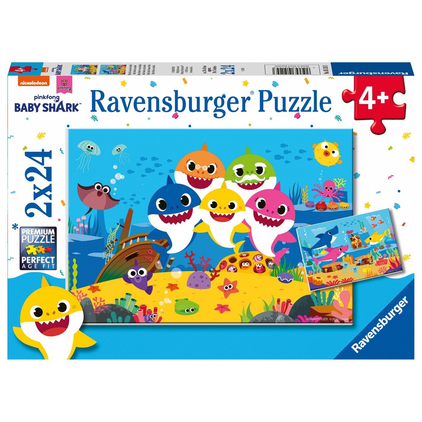 Ravensburger (5124) Παζλ 2X24 Τεμ. Baby Shark - 4005556051243 - CrystalLotus.eu