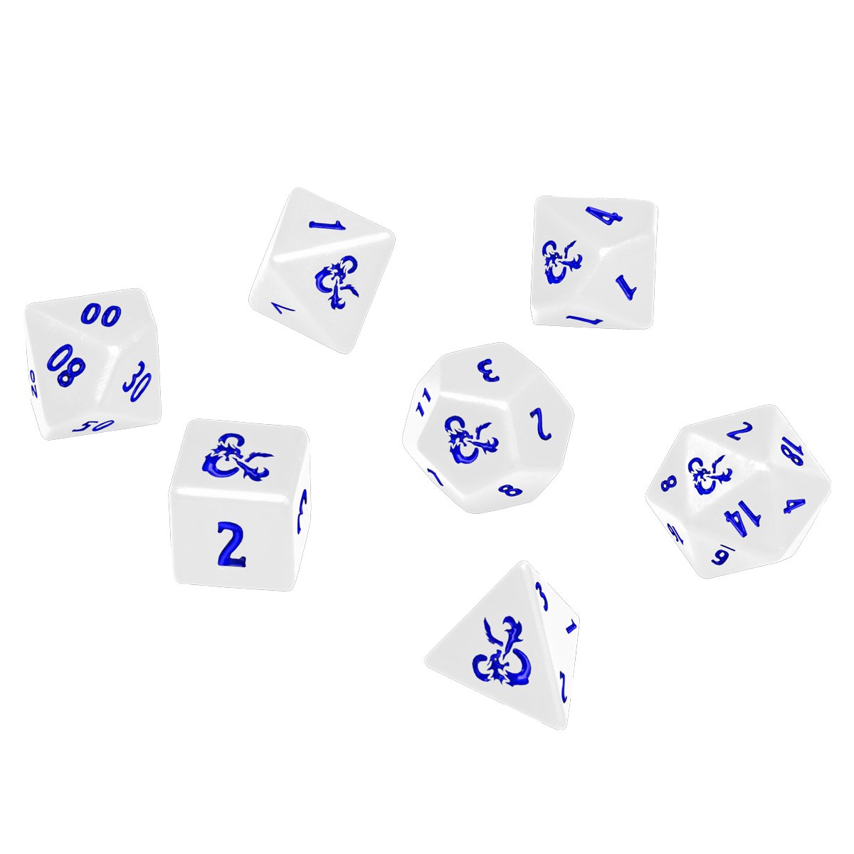 Ultra PRO - Heavy Metal Icewind Dale 7 RPG Dice Set for Dungeons & Dragons: White - 074427183554 - CrystalLotus.eu