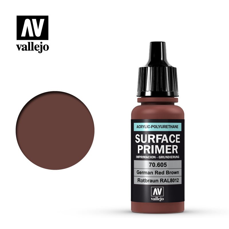 Vallejo 17ml Surface Primer - German Red Brown