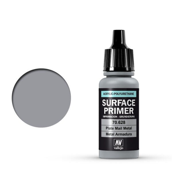 Vallejo 17ml Surface Primer - Plate Mail Metal