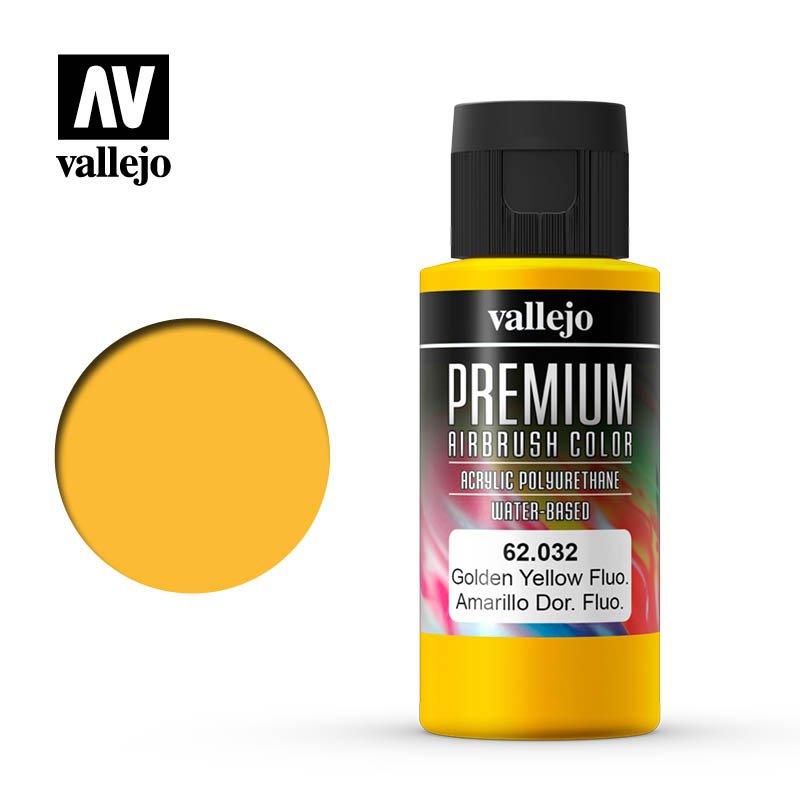 Vallejo 60ml Premium RC Color - Fluorescent Golden Yellow