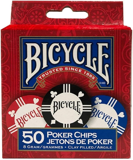 Bicycle 8 Gram 50 Count Clay Poker Chips
