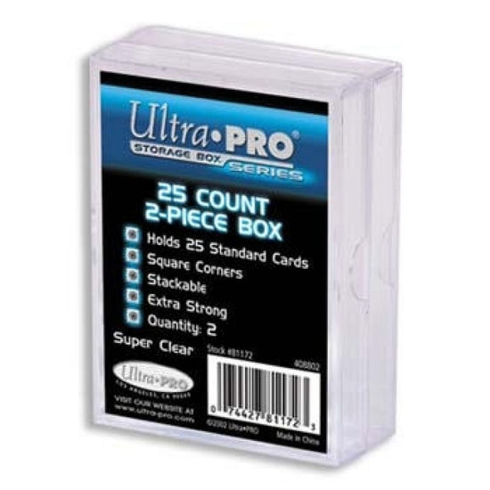 Ultra-Pro 2-Piece 25 Count Clear Card Storage Box, 2 Pack