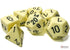 Chessex CHX25462 - Opaque Pastel Yellow/Black Polyhedral 7-Dice Set - 601982043124 - crystallotus.eu
