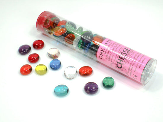 Chessex Gaming Glass Stones in Tube - Assorted Translucent (40)