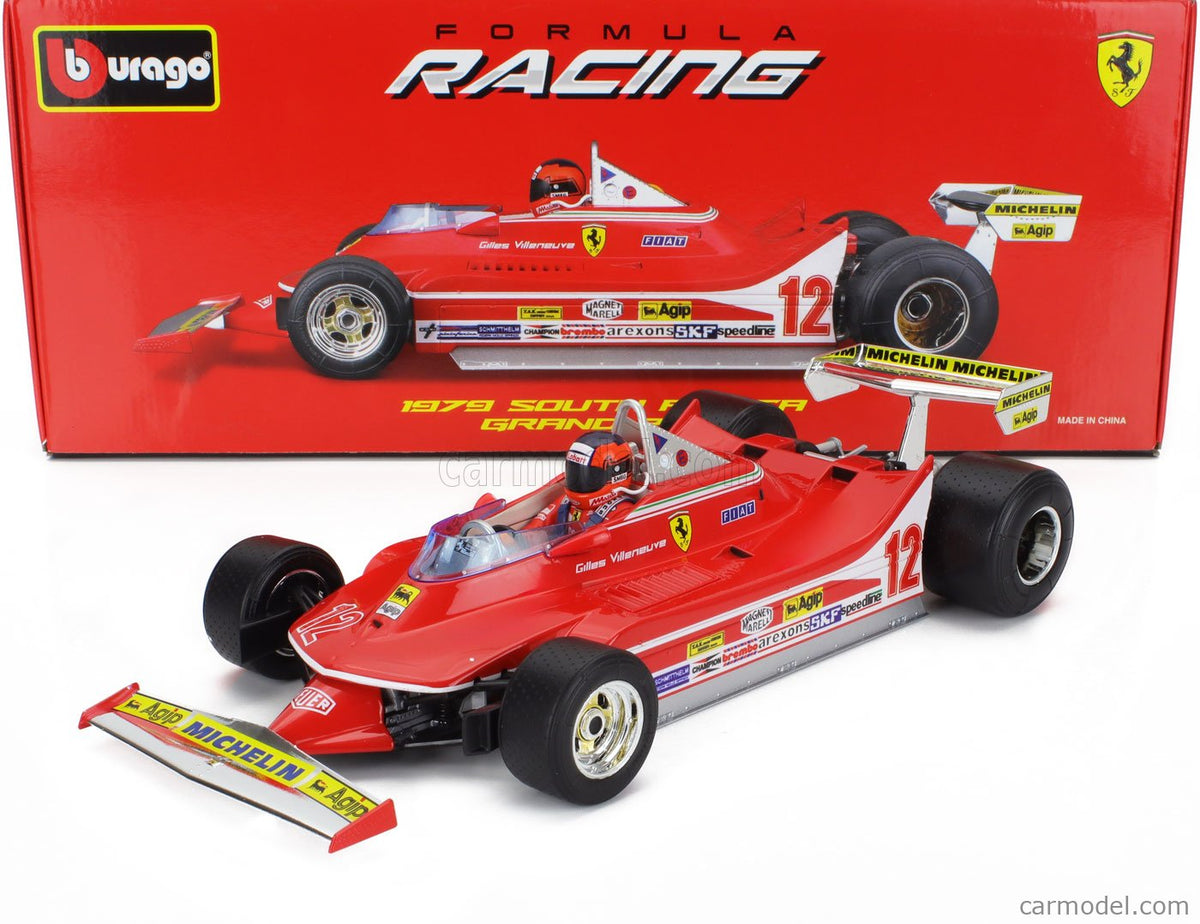 Bburago 1:18 Ferrari F1 312 T4 (1979) with helmet - 4893993168149 - crystallotus.eu