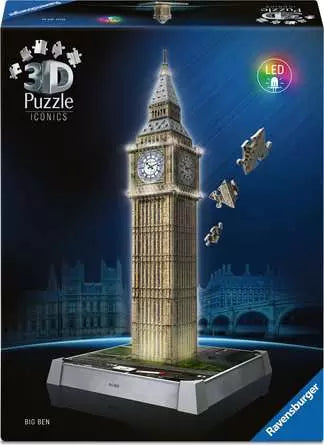Ravensburger - 3D Puzzle Iconics: Big Ben Light Up 216 pcs (12008025) - 4005555080251 - crystallotus.eu