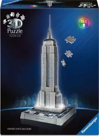 Ravensburger - 3D Puzzle Iconics: Empire State Building Light Up 216 pcs (12008026) - 4005555080268 - crystallotus.eu