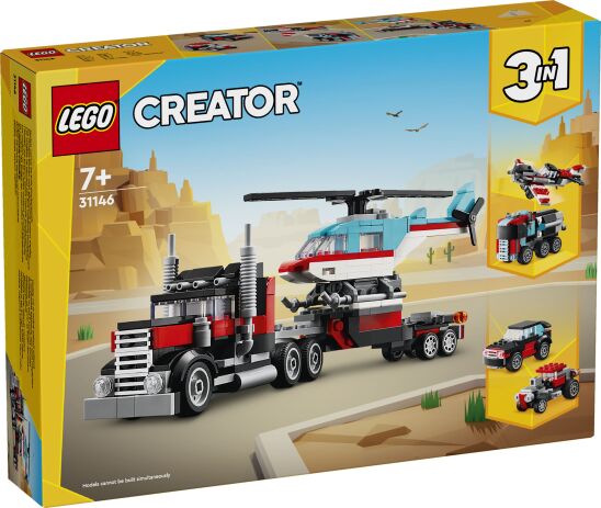 LEGO 31146 - Creator 3in1 Flatbed With Helicopter - 401958031146 - crystallotus.eu