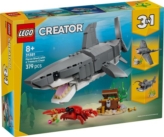 LEGO 31381 - Creator 3in1 Fierce Shark With A Treasure Chest - 401958031381 - crystallotus.eu