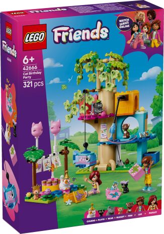 LEGO 42666 - Friends Cat Birthday Party &amp; Tree House - 401958042666 - crystallotus.eu